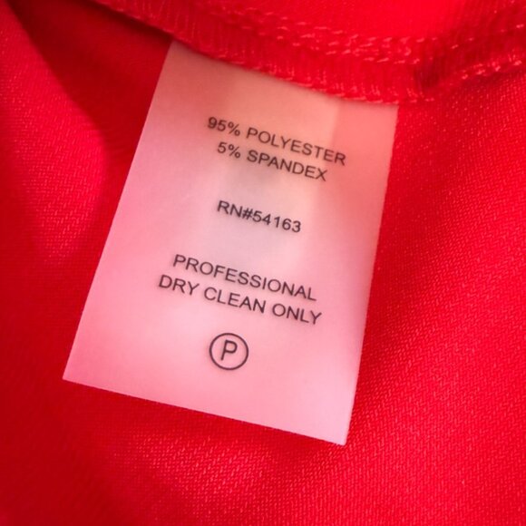 Women Red Calvin Klein Pleated Key Hole Sleeveless Office / Work Top - Medium - Picture 4 of 4